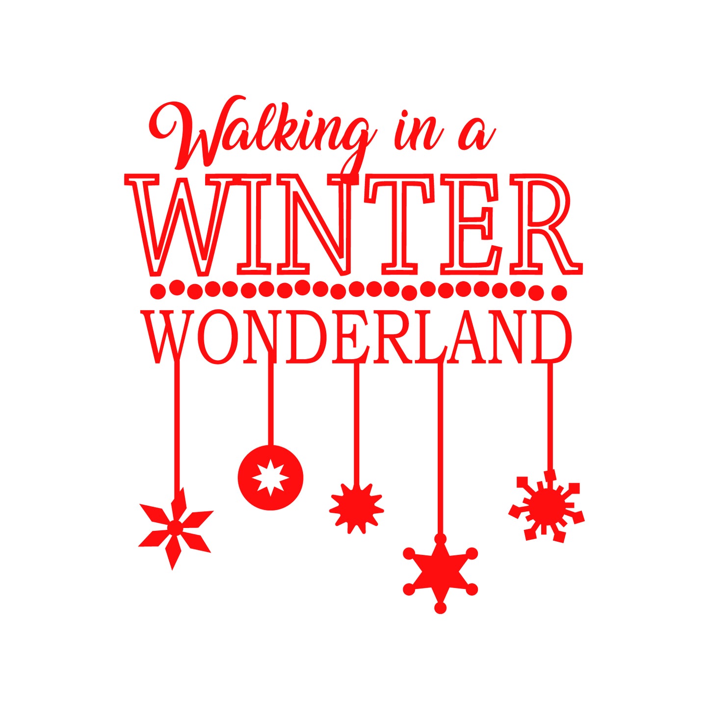 Vinyl Wall Art Decal - Walking in A Winter Wonderland - 26" x 23" - Christmas Holiday Seasonal Sticker - Indoor Home Apartment Office Wall Door Bedroom Workplace Decor Decals