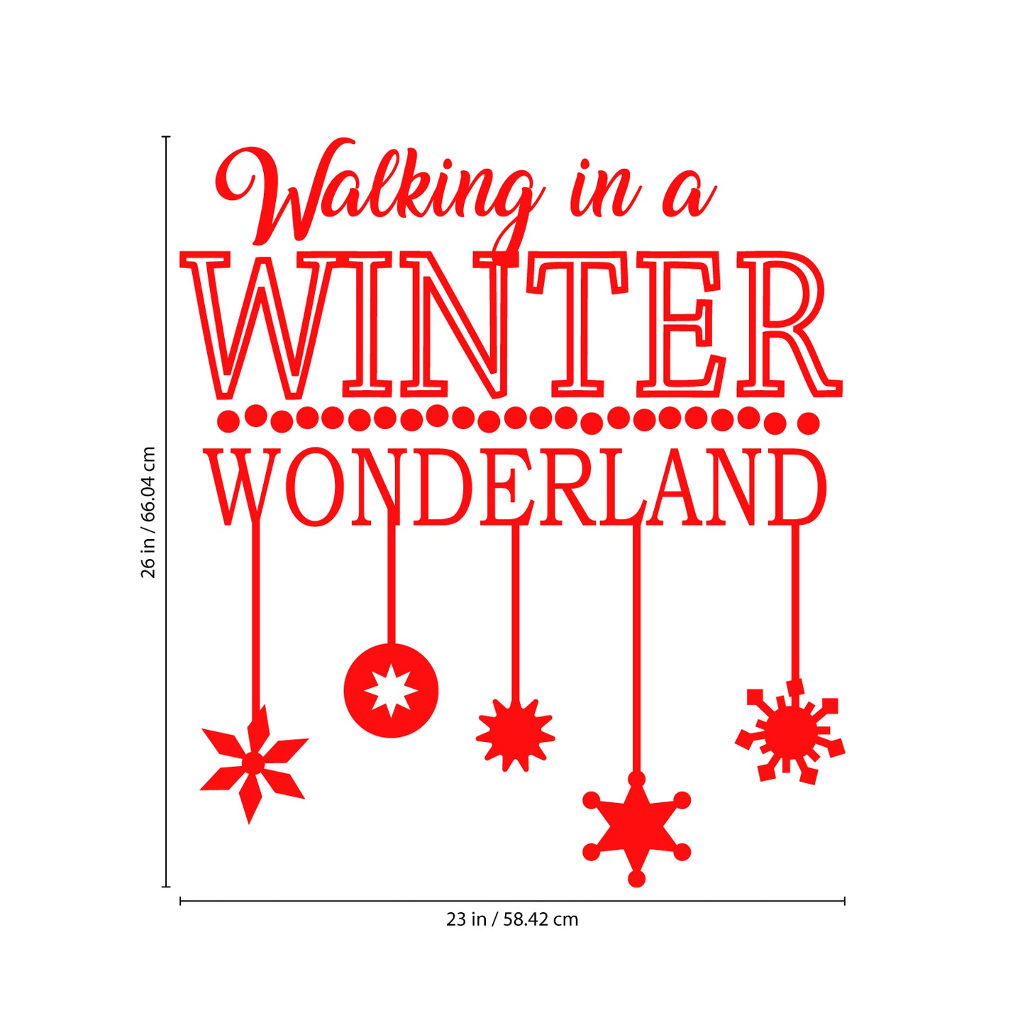 Vinyl Wall Art Decal - Walking in A Winter Wonderland - 26" x 23" - Christmas Holiday Seasonal Sticker - Indoor Home Apartment Office Wall Door Bedroom Workplace Decor Decals