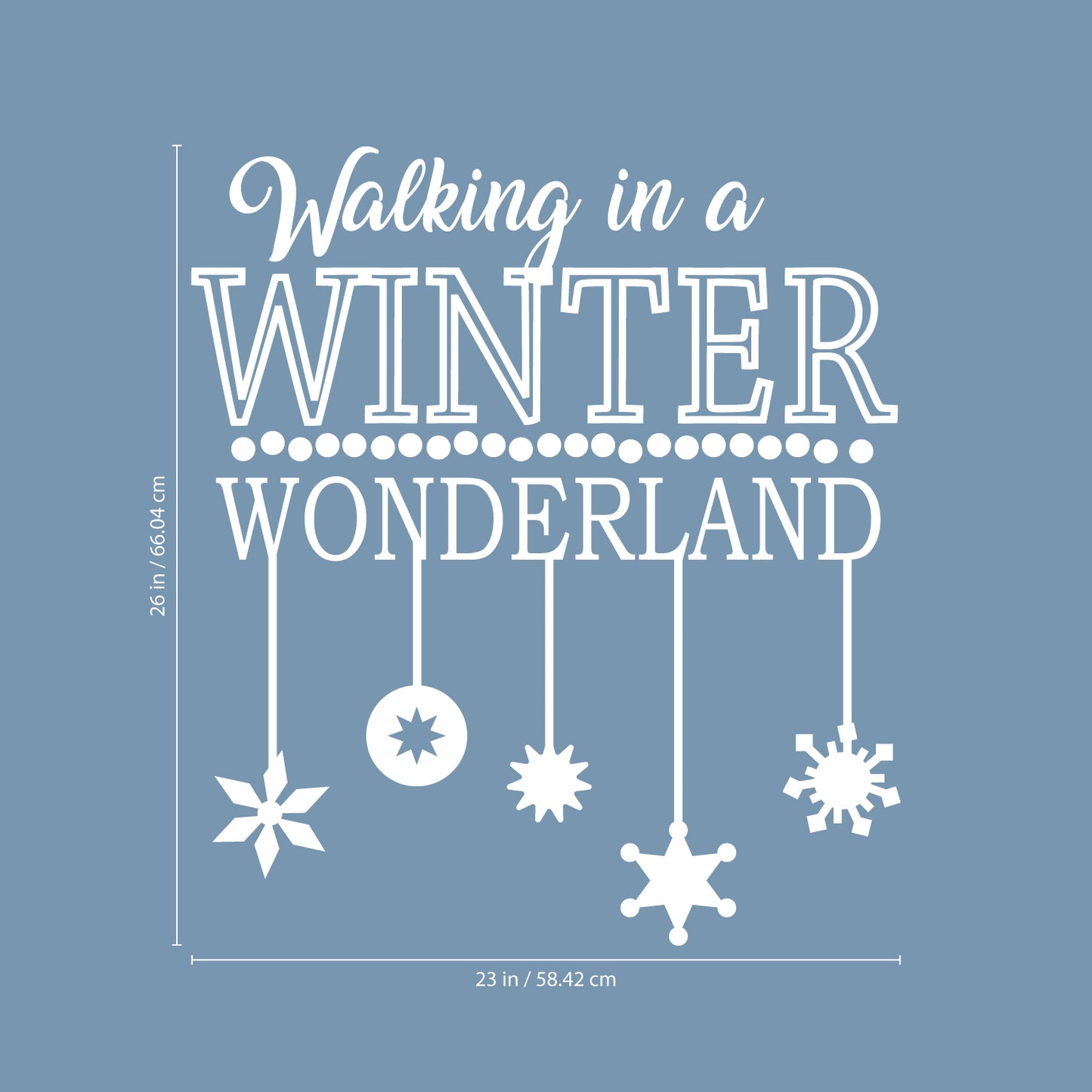 Vinyl Wall Art Decal - Walking in A Winter Wonderland - 26" x 23" - Christmas Holiday Seasonal Sticker - Indoor Home Apartment Office Wall Door Bedroom Workplace Decor Decals