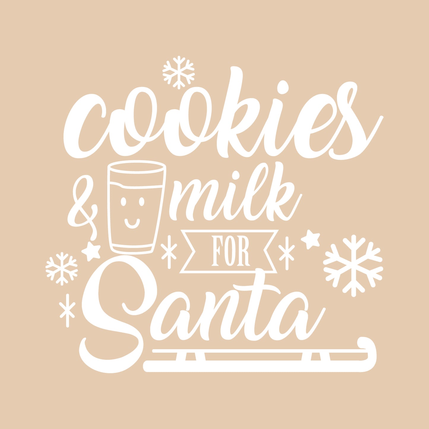 Vinyl Wall Art Decal - Cookies and Milk for Santa - 21" x 23" - Christmas Holiday Seasonal Sticker - Indoor Home Apartment Office Wall Door Window Bedroom Workplace Decor Decals