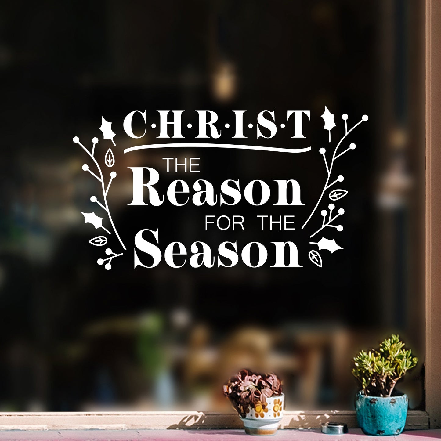 Vinyl Wall Art Decal - Christ The Reason for The Season - 12.5" x 22.5" - Christmas Holiday Seasonal Christianity Sticker - Religious Faith Home Apartment Wall Door Window Work Decor Decals