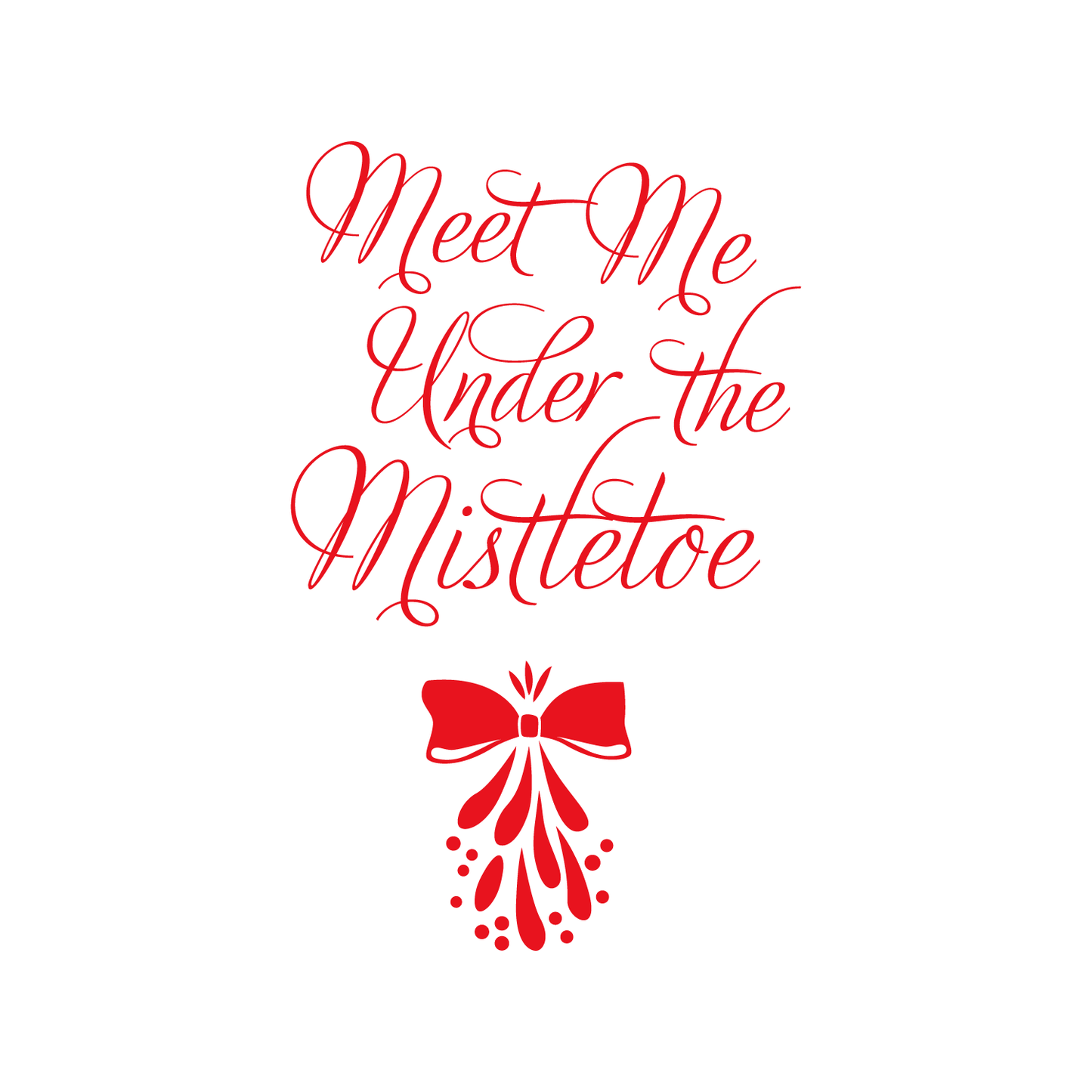 Vinyl Wall Art Decal - Meet Me Under The Mistletoe - 22.5" x 14" - Christmas Seasonal Holiday Decoration Sticker - Indoor Outdoor Home Office Wall Door Window Bedroom Workplace Decals