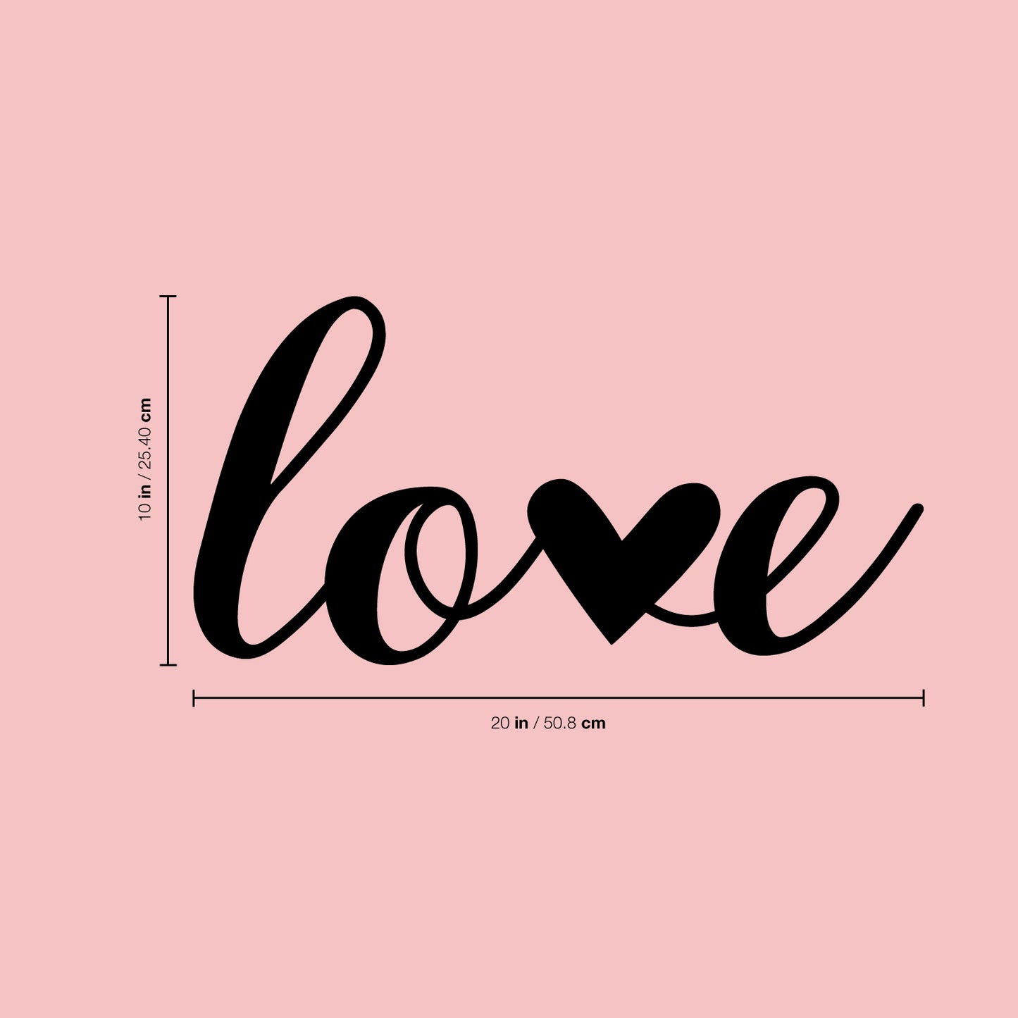 Valentines Day Vinyl Wall Art Decal - Love - 10" x 20" - Modern Love Heart Trendy Home Living Room Bedroom Sticker - Cute Indoor Outdoor Quote for Office Workplace Apartment Decor