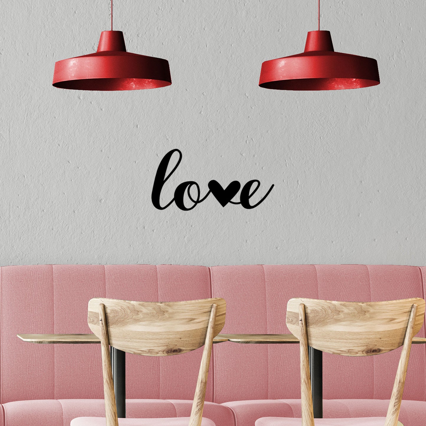 Valentines Day Vinyl Wall Art Decal - Love - 10" x 20" - Modern Love Heart Trendy Home Living Room Bedroom Sticker - Cute Indoor Outdoor Quote for Office Workplace Apartment Decor