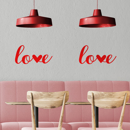 Valentines Day Vinyl Wall Art Decal - Love - 10" x 20" - Modern Love Heart Trendy Home Living Room Bedroom Sticker - Cute Indoor Outdoor Quote for Office Workplace Apartment Decor