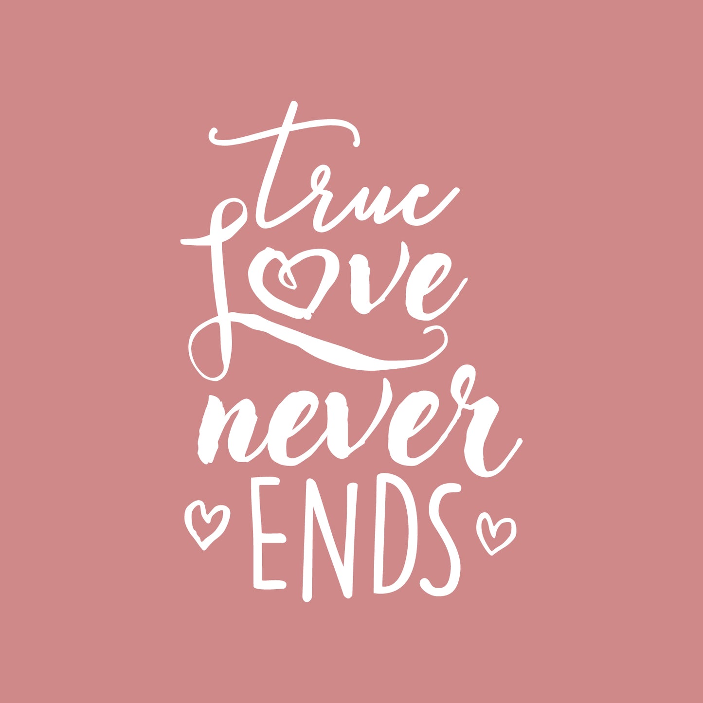 Valentines Day Vinyl Wall Art Decal - True Love Never Ends - 31" x 21" - Valentine’s Home Living Room Bedroom Sticker - Indoor Outdoor Positive Household Couples Apartment Decor