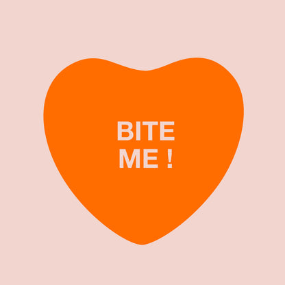 Valentines Day Vinyl Wall Art Decal - Bite Me Heart Candy - 10" x 11" - Valentine’s Home Living Room Bedroom Sticker - Indoor Outdoor Positive Household Couples Apartment Decor