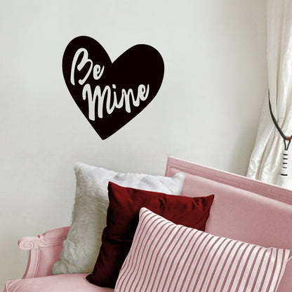 Valentines Day Vinyl Wall Art Decal - Be Mine - 22.5" x 22.5" - Valentine’s Heart Home Living Room Bedroom Sticker - Cute Couples Indoor Outdoor Apartment Coffee Shop Decor