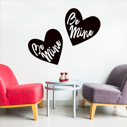 Valentines Day Vinyl Wall Art Decal - Be Mine - 22.5" x 22.5" - Valentine’s Heart Home Living Room Bedroom Sticker - Cute Couples Indoor Outdoor Apartment Coffee Shop Decor