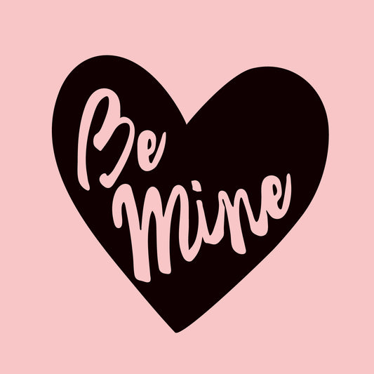 Valentines Day Vinyl Wall Art Decal - Be Mine - 22.5" x 22.5" - Valentine’s Heart Home Living Room Bedroom Sticker - Cute Couples Indoor Outdoor Apartment Coffee Shop Decor