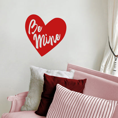 Valentines Day Vinyl Wall Art Decal - Be Mine - 22.5" x 22.5" - Valentine’s Heart Home Living Room Bedroom Sticker - Cute Couples Indoor Outdoor Apartment Coffee Shop Decor