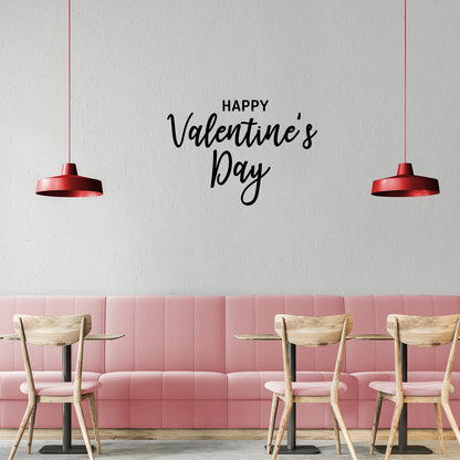 Valentines Day Vinyl Wall Art Decal - Happy Valentine’s Day - 16" x 23" - Modern Quote Home Living Room Bedroom Sticker - Trendy Indoor Outdoor Apartment Office Work Store Decor