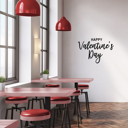 Valentines Day Vinyl Wall Art Decal - Happy Valentine’s Day - 16" x 23" - Modern Quote Home Living Room Bedroom Sticker - Trendy Indoor Outdoor Apartment Office Work Store Decor