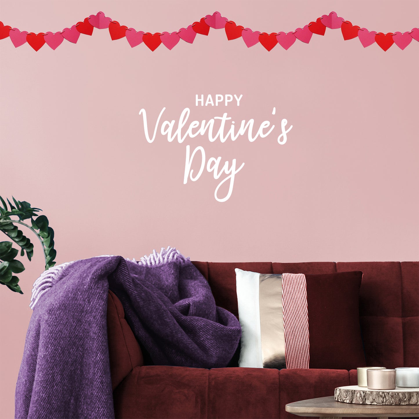 Valentines Day Vinyl Wall Art Decal - Happy Valentine’s Day - 16" x 23" - Modern Quote Home Living Room Bedroom Sticker - Trendy Indoor Outdoor Apartment Office Work Store Decor