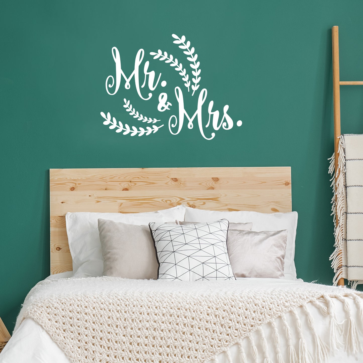 Valentines Day Vinyl Wall Art Decal - Mr & Mrs - 21" x 28" - Valentine’s Lovers Charming Decor for Romantic Married Couples Home Living Room Bedroom Apartment Indoor Sticker