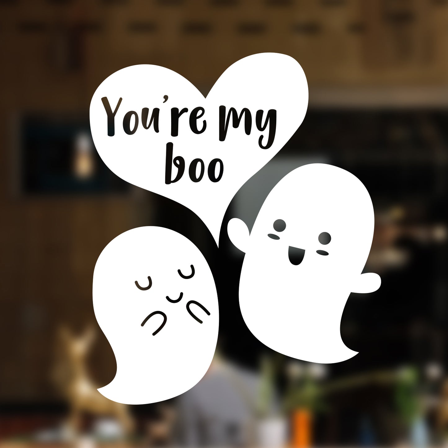 Valentines Day Vinyl Wall Art Decal - You’re My Boo - 27" x 23" - Valentine’s Ghosts Lovers Hearts Decor Cute Romantic Couples Home Living Room Bedroom Apartment Indoor Sticker