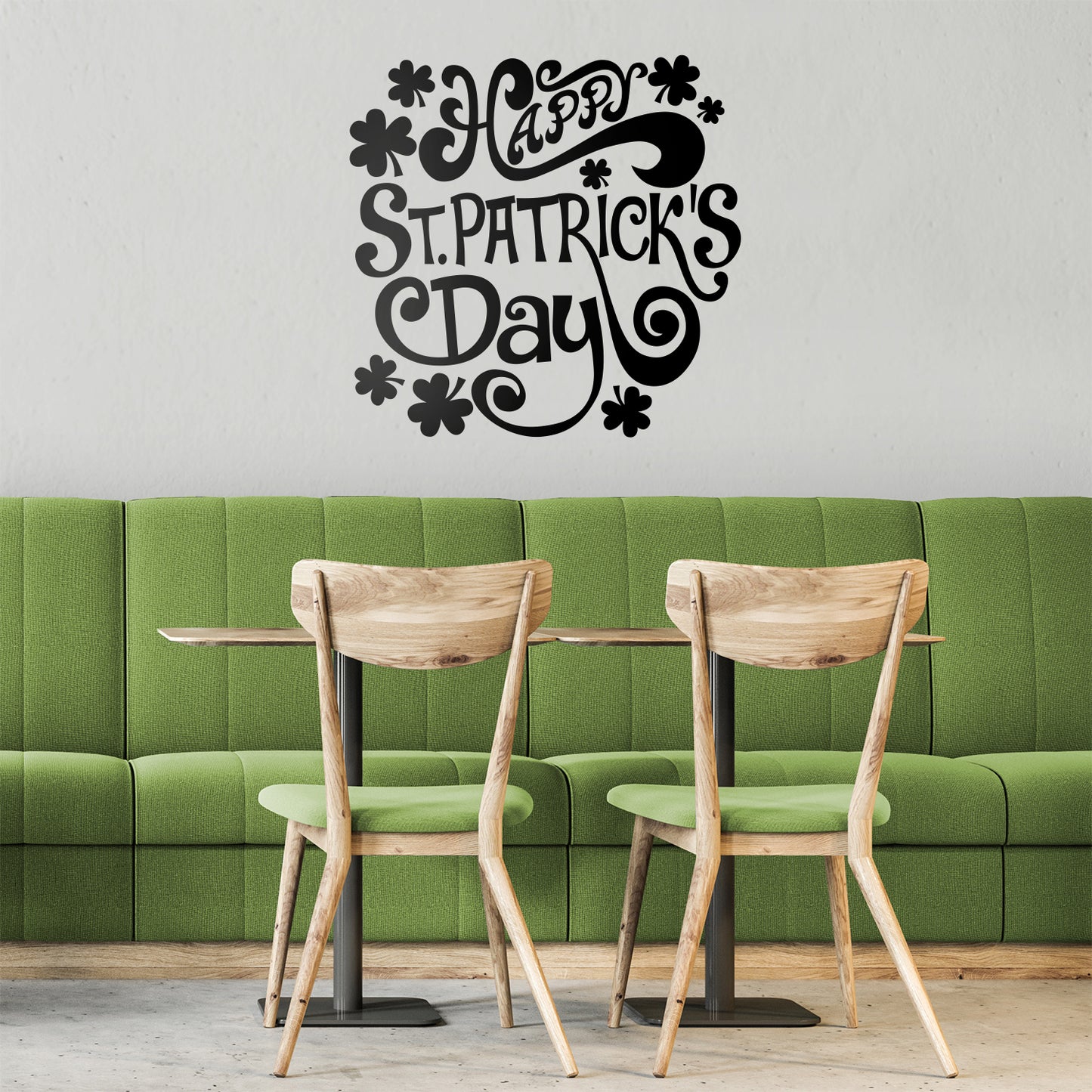 St Patrick’s Day Vinyl Wall Art Decal - Happy St Patrick’s Day - 22" x 23" - St Patty’s Holiday Home Living Room Bedroom Workplace Sticker - Indoor Outdoor Office Apartment Decor