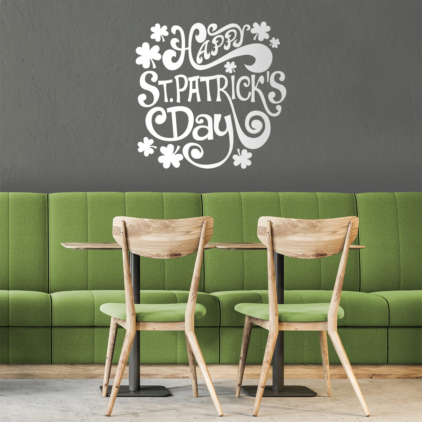 St Patrick’s Day Vinyl Wall Art Decal - Happy St Patrick’s Day - 22" x 23" - St Patty’s Holiday Home Living Room Bedroom Workplace Sticker - Indoor Outdoor Office Apartment Decor