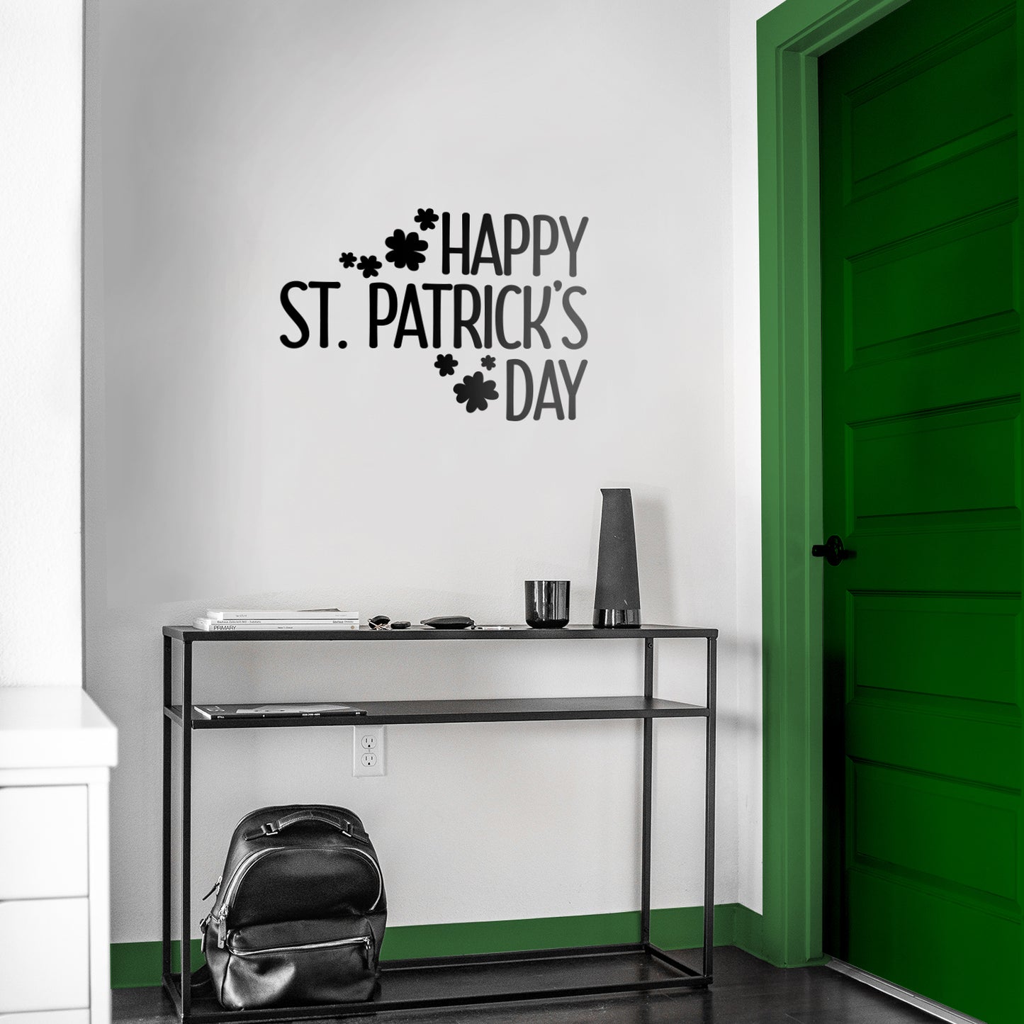 St Patrick’s Day Vinyl Wall Art Decal - Happy St Patrick’s Day - 16" x 23" - St Patty’s Holiday Home Living Room Bedroom Sticker - Indoor Outdoor Office Workplace Apartment Decor