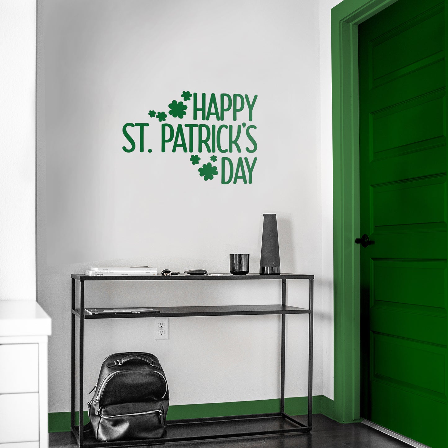 St Patrick’s Day Vinyl Wall Art Decal - Happy St Patrick’s Day - 16" x 23" - St Patty’s Holiday Home Living Room Bedroom Sticker - Indoor Outdoor Office Workplace Apartment Decor