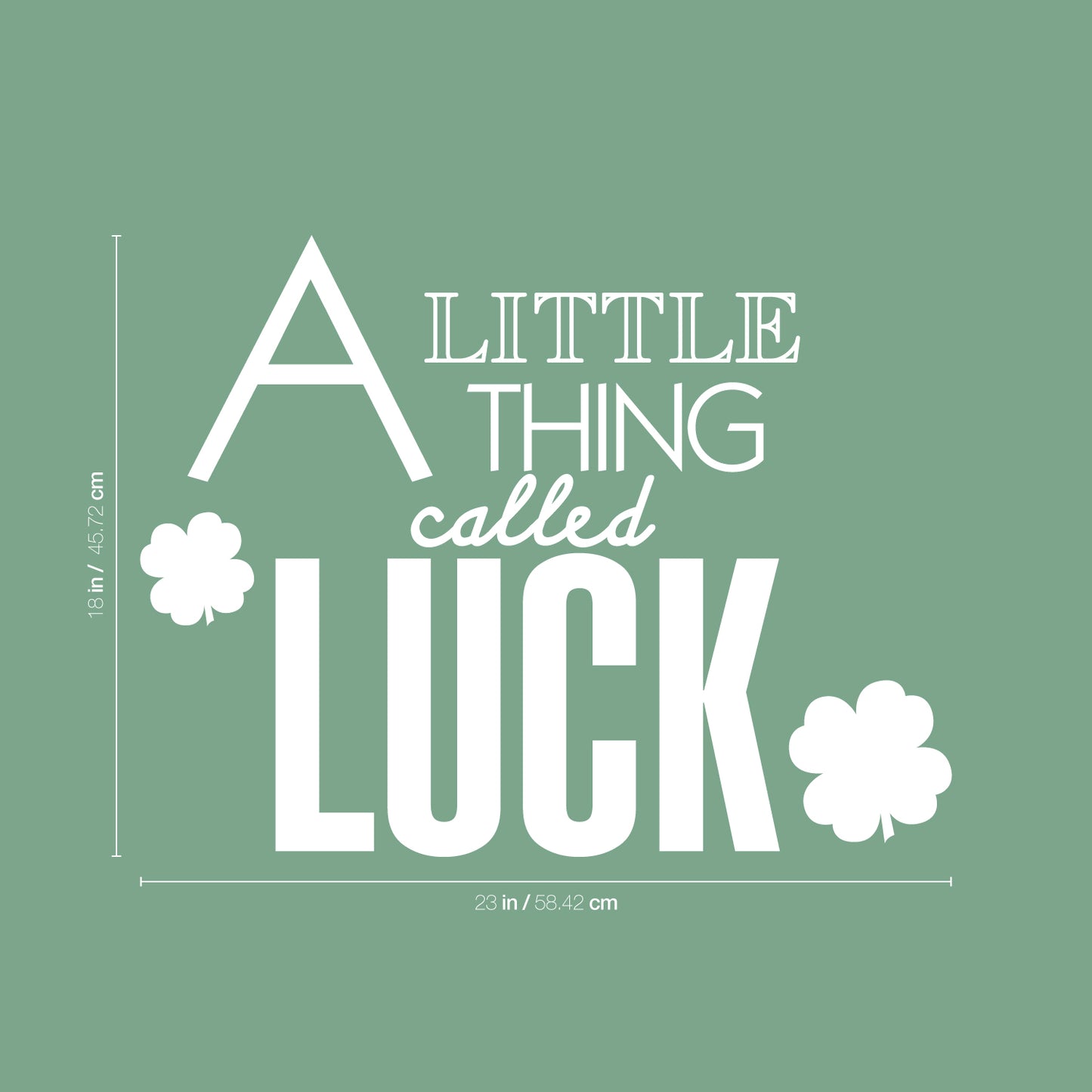 St Patrick’s Day Vinyl Wall Art Decal - A Little Thing Called Luck - 18" x 23" - St Patty’s Holiday Home Living Room Bedroom Sticker - Indoor Outdoor Workplace Apartment Decor