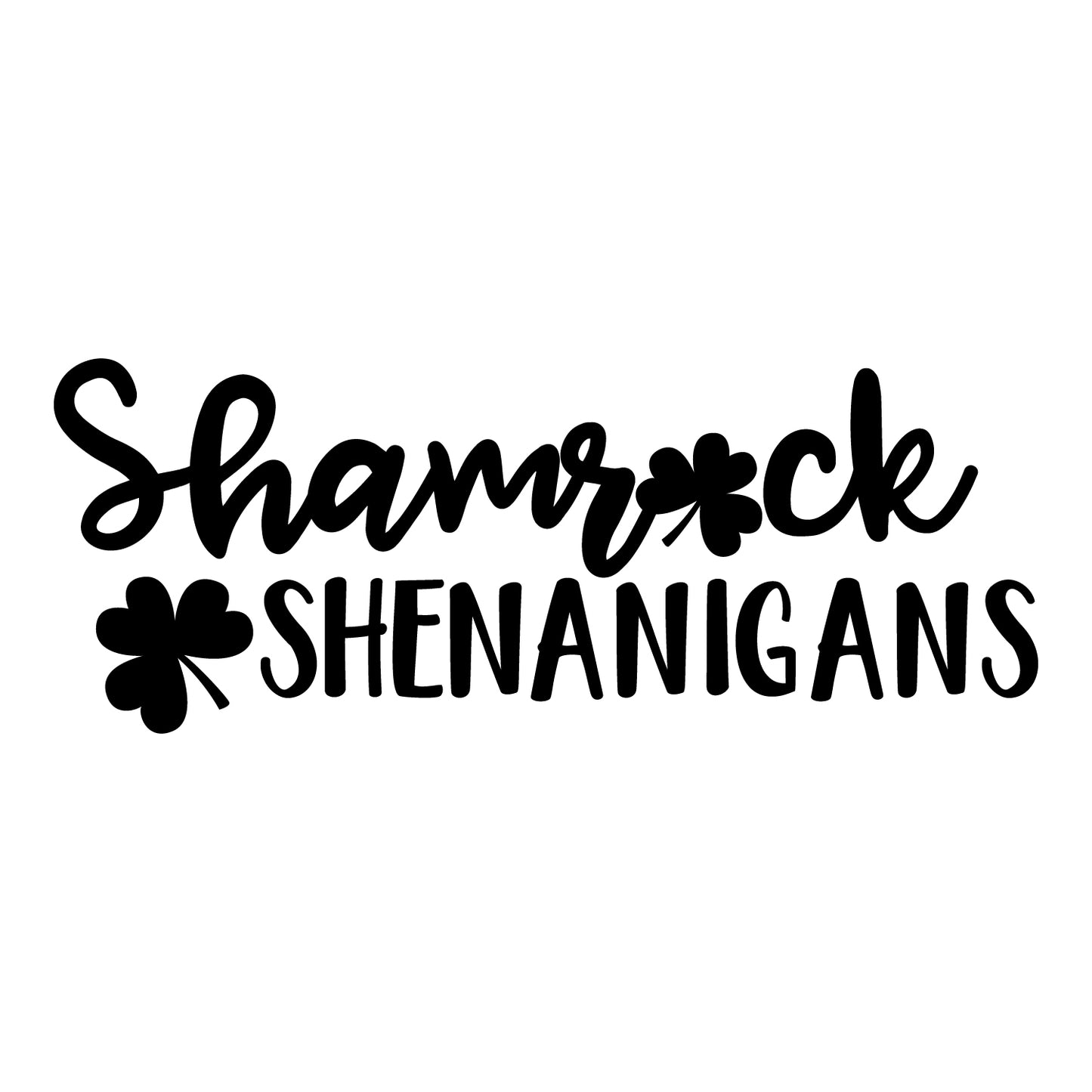 St Patrick’s Day Vinyl Wall Art Decal - Shamrock Shenanigans - 11" x 29" - St Patty’s Fun Holiday Coffee Shop Bar Home Living Room Bedroom Office Work Apartment Decor Sticker