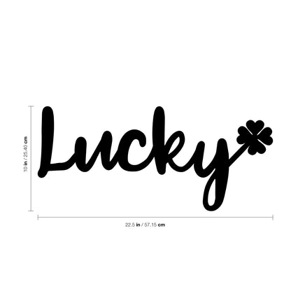 St Patrick’s Day Vinyl Wall Art Decal - Lucky Clover - 10" x 22.5" - St Patty’s Holiday Modern Coffee Shop Home Living Room Bedroom - Trendy Office Work Apartment Indoor Decor