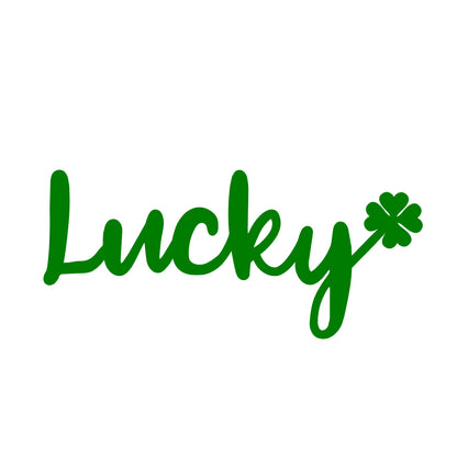 St Patrick’s Day Vinyl Wall Art Decal - Lucky Clover - 10" x 22.5" - St Patty’s Holiday Modern Coffee Shop Home Living Room Bedroom - Trendy Office Work Apartment Indoor Decor