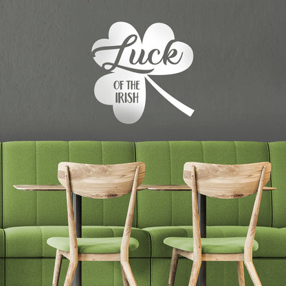 St Patrick’s Day Vinyl Wall Art Decal - Luck of The Irish - 23" x 23" - St Patty’s Holiday Modern Coffee Shop Home Living Room Bedroom - Trendy Office Work Apartment Indoor Decor