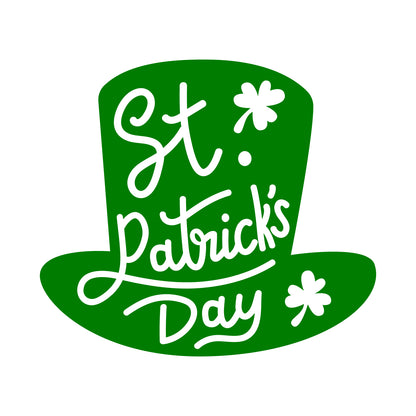 St Patrick’s Day Vinyl Wall Art Decal - St Patrick’s Day Hat Only - 20" x 22.5" - St Patty’s Holiday Modern Coffee Shop Home Living Room Bedroom Apartment Office Work Decor