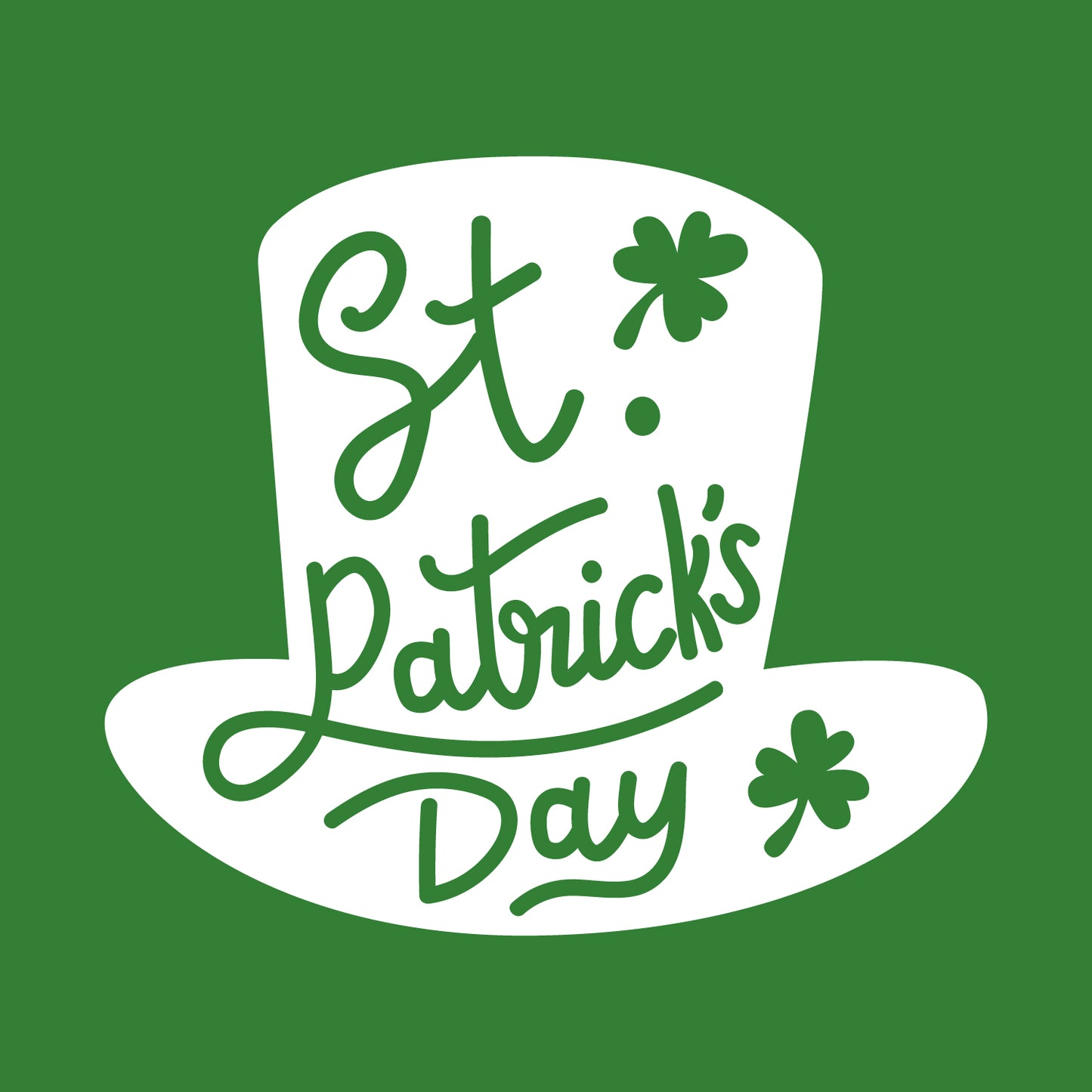 St Patrick’s Day Vinyl Wall Art Decal - St Patrick’s Day Hat Only - 20" x 22.5" - St Patty’s Holiday Modern Coffee Shop Home Living Room Bedroom Apartment Office Work Decor