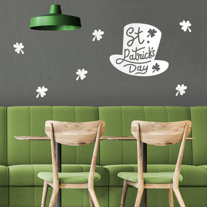 St Patrick’s Day Vinyl Wall Art Decal - St Patrick’s Day Hat Only - 20" x 22.5" - St Patty’s Holiday Modern Coffee Shop Home Living Room Bedroom Apartment Office Work Decor