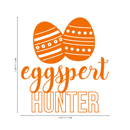Easter Day Vinyl Wall Art Decal - Eggspert Hunter - 25" x 23" - Eggs Resurrection Sunday Pascha Holiday Modern Cute Home Living Room Bedroom Apartment Nursery Playroom Decor