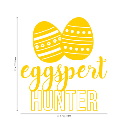 Easter Day Vinyl Wall Art Decal - Eggspert Hunter - 25" x 23" - Eggs Resurrection Sunday Pascha Holiday Modern Cute Home Living Room Bedroom Apartment Nursery Playroom Decor