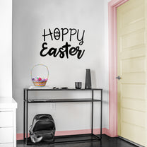 Easter Day Vinyl Wall Art Decal - Hoppy Easter - 16" x 22.5" - Resurrection Sunday Pascha Holiday Modern Church Home Living Room Bedroom Apartment Nursery Office Work Decor