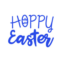 Easter Day Vinyl Wall Art Decal - Hoppy Easter - 16" x 22.5" - Resurrection Sunday Pascha Holiday Modern Church Home Living Room Bedroom Apartment Nursery Office Work Decor