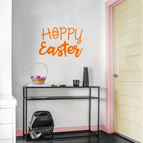 Easter Day Vinyl Wall Art Decal - Hoppy Easter - 16" x 22.5" - Resurrection Sunday Pascha Holiday Modern Church Home Living Room Bedroom Apartment Nursery Office Work Decor