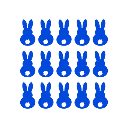 Set of 15 Easter Day Vinyl Wall Art Decals - Bunny Tails - 7" x 4" Each - Resurrection Sunday Pascha Holiday Cute Home Living Room Bedroom Apartment Office Work Nursery Decor