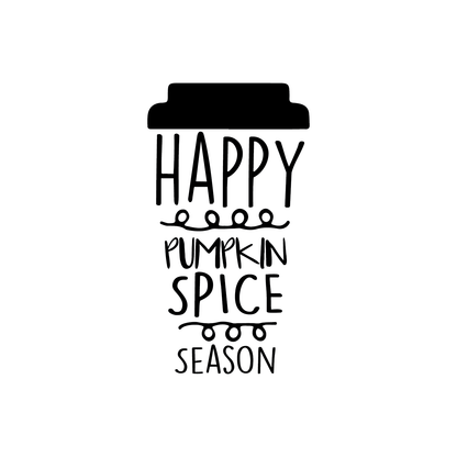 Vinyl Wall Art Decal - Happy Pumpkin Spice Season - 22" x 12" - Modern Cute Halloween Quote for Home Bedroom Living Room School Office Store Holiday Seasonal Decoration Sticker