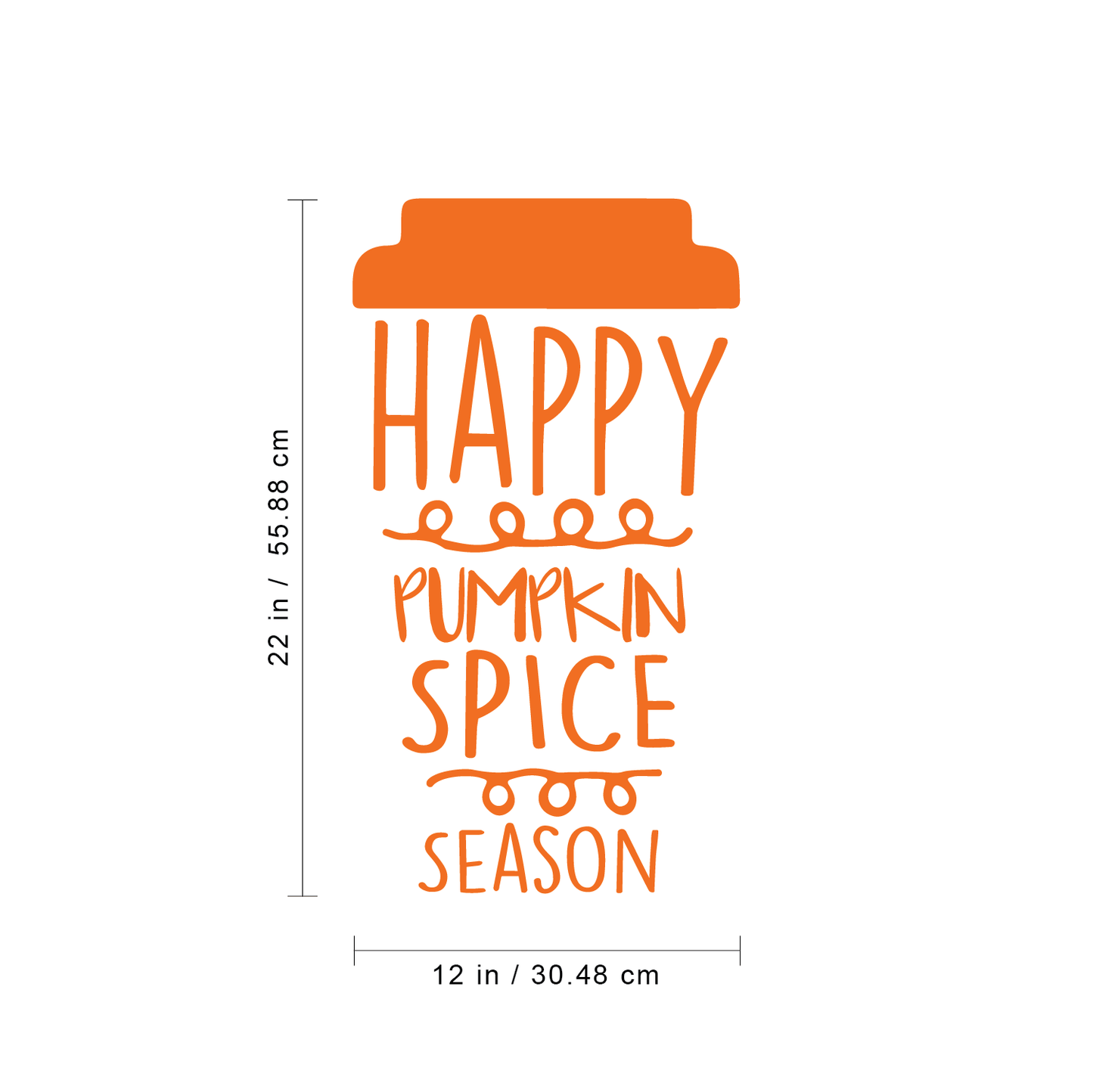 Vinyl Wall Art Decal - Happy Pumpkin Spice Season - 22" x 12" - Modern Cute Halloween Quote for Home Bedroom Living Room School Office Store Holiday Seasonal Decoration Sticker