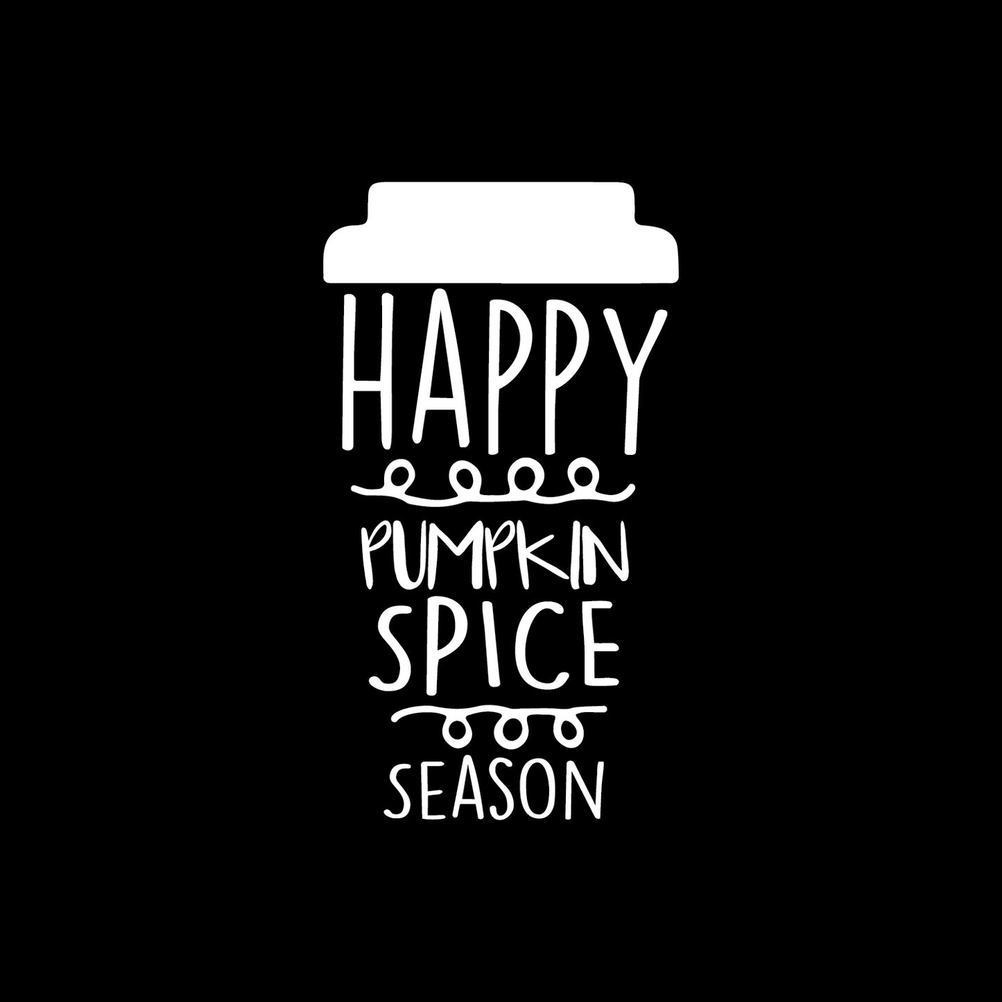 Vinyl Wall Art Decal - Happy Pumpkin Spice Season - 22" x 12" - Modern Cute Halloween Quote for Home Bedroom Living Room School Office Store Holiday Seasonal Decoration Sticker