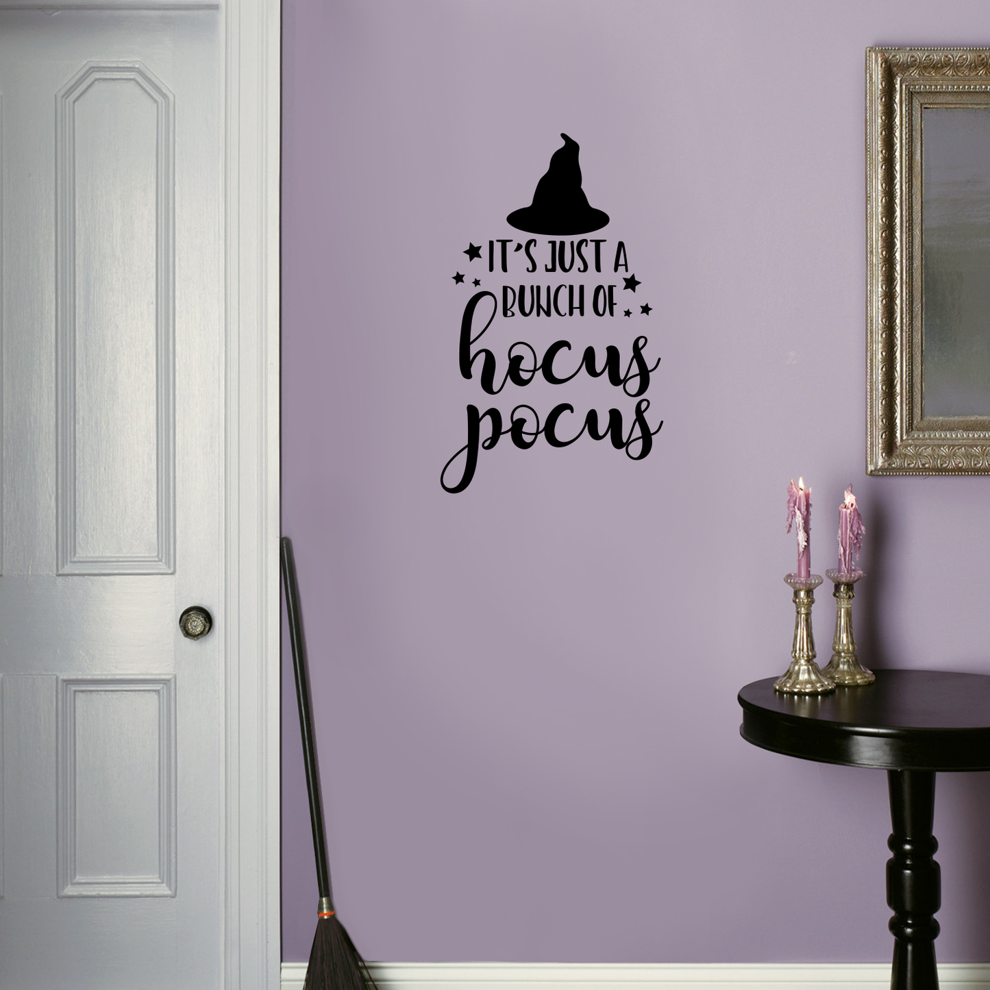 Vinyl Wall Art Decal - It's Just A Bunch of Hocus Pocus - 27.5" x 17" - Modern Magical Halloween Quote for Home Bedroom Kids Room Store Coffee Shop Seasonal Decoration Sticker