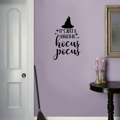 Vinyl Wall Art Decal - It's Just A Bunch of Hocus Pocus - 27.5" x 17" - Modern Magical Halloween Quote for Home Bedroom Kids Room Store Coffee Shop Seasonal Decoration Sticker