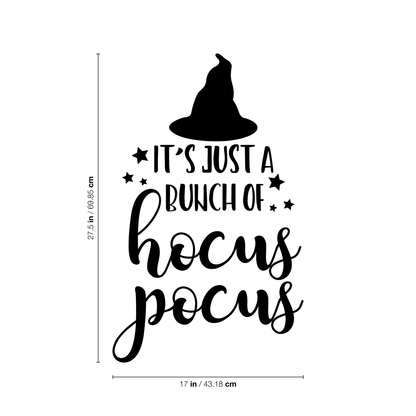 Vinyl Wall Art Decal - It's Just A Bunch of Hocus Pocus - 27.5" x 17" - Modern Magical Halloween Quote for Home Bedroom Kids Room Store Coffee Shop Seasonal Decoration Sticker