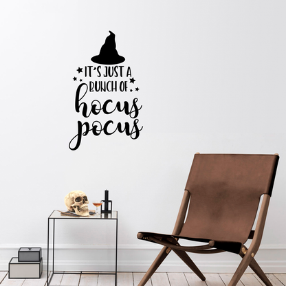 Vinyl Wall Art Decal - It's Just A Bunch of Hocus Pocus - 27.5" x 17" - Modern Magical Halloween Quote for Home Bedroom Kids Room Store Coffee Shop Seasonal Decoration Sticker