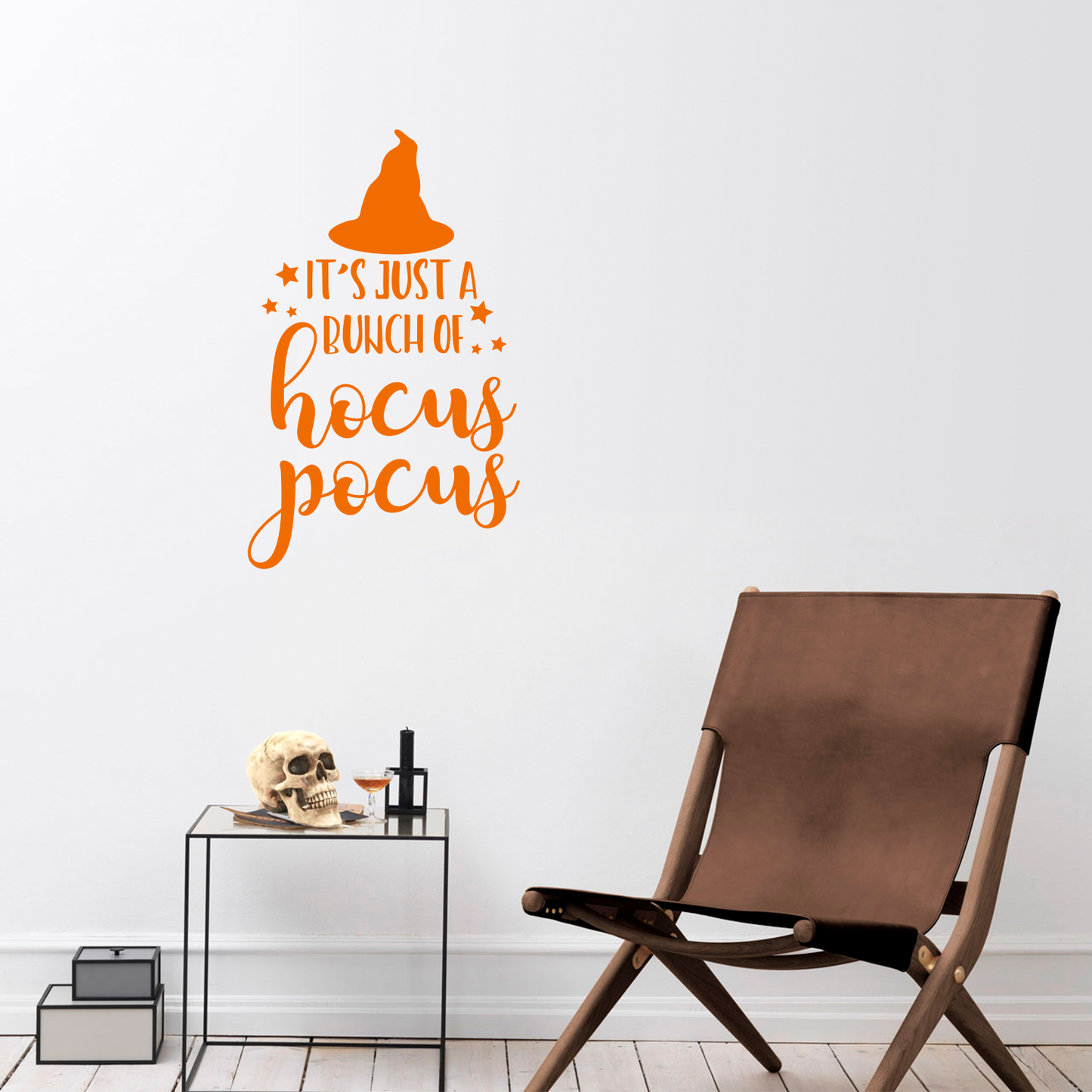 Vinyl Wall Art Decal - It's Just A Bunch of Hocus Pocus - 27.5" x 17" - Modern Magical Halloween Quote for Home Bedroom Kids Room Store Coffee Shop Seasonal Decoration Sticker