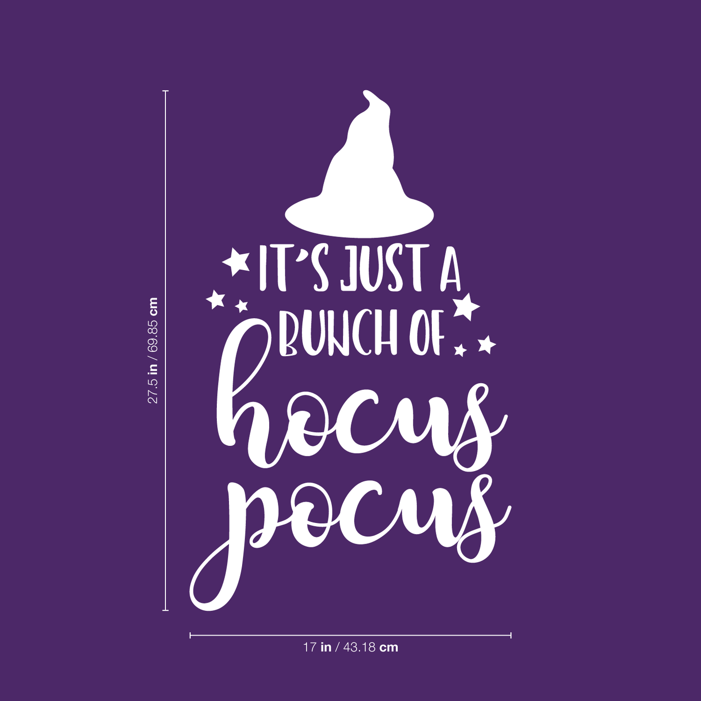 Vinyl Wall Art Decal - It's Just A Bunch of Hocus Pocus - 27.5" x 17" - Modern Magical Halloween Quote for Home Bedroom Kids Room Store Coffee Shop Seasonal Decoration Sticker