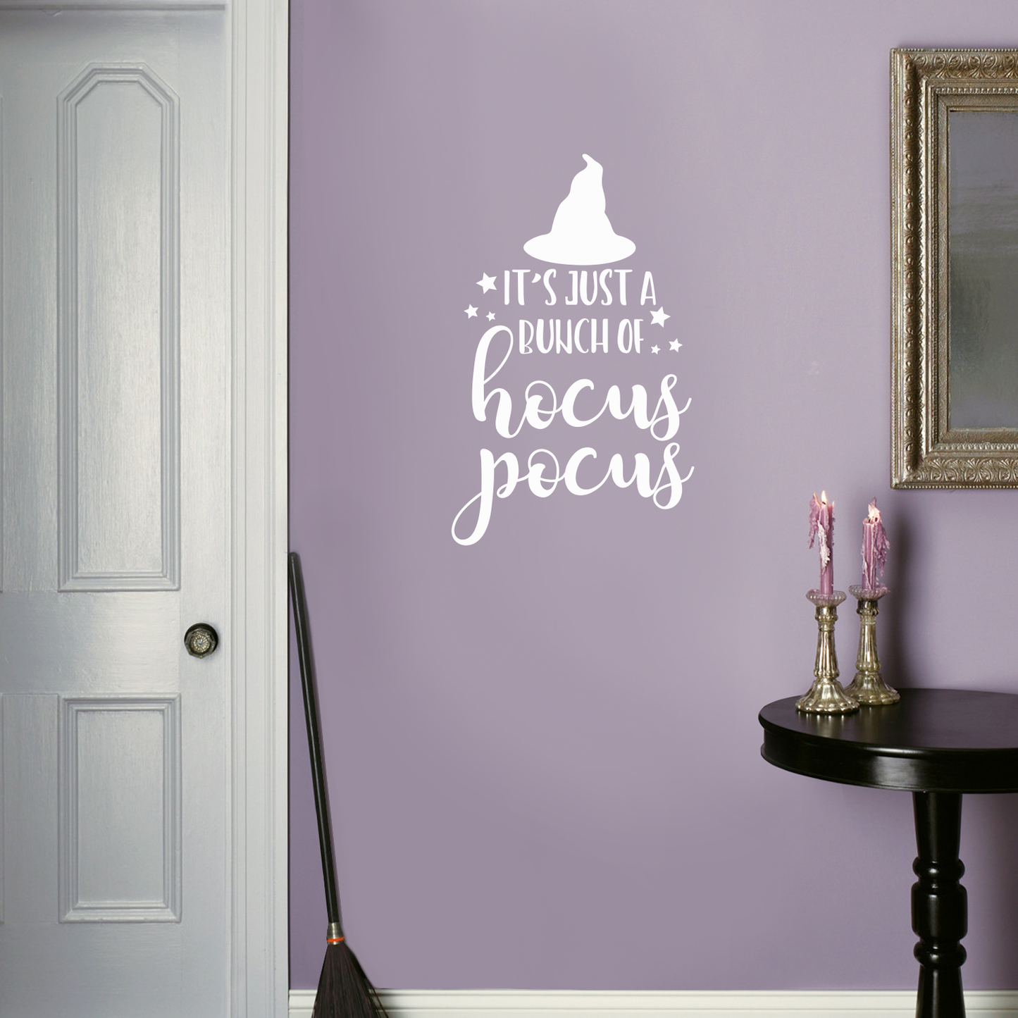 Vinyl Wall Art Decal - It's Just A Bunch of Hocus Pocus - 27.5" x 17" - Modern Magical Halloween Quote for Home Bedroom Kids Room Store Coffee Shop Seasonal Decoration Sticker