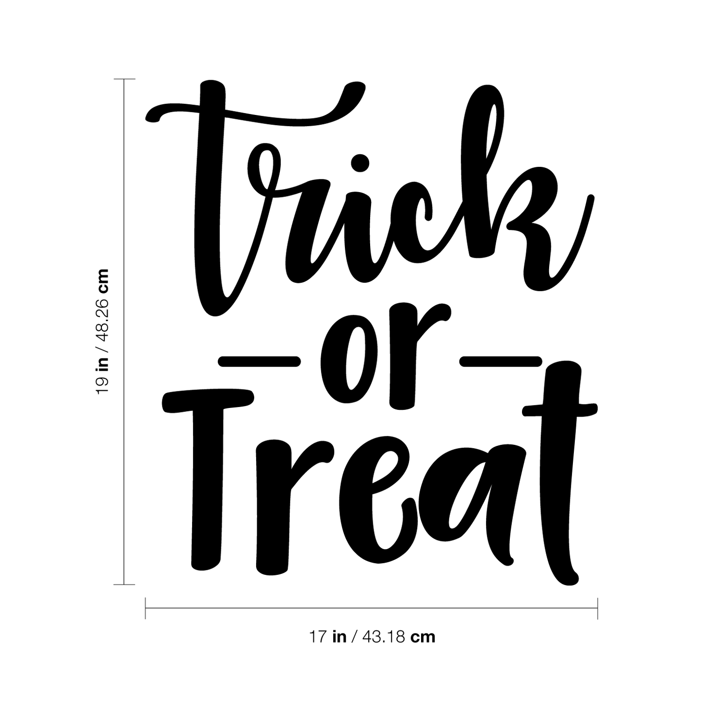 Vinyl Wall Art Decal - Trick Or Treat - 19" x 17" - Modern Magical Halloween Quote for Home Bedroom Kids Room Store Coffee Shop Seasonal Decoration Sticker