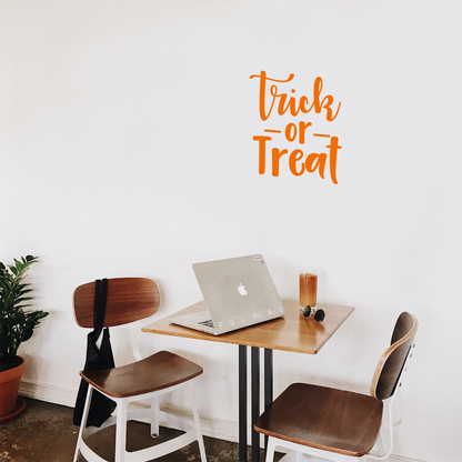 Vinyl Wall Art Decal - Trick Or Treat - 19" x 17" - Modern Magical Halloween Quote for Home Bedroom Kids Room Store Coffee Shop Seasonal Decoration Sticker